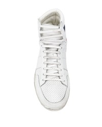 Baskets montantes en cuir blanches Saint Laurent