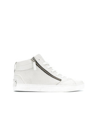 Baskets montantes en cuir blanches Crime London