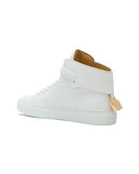 Baskets montantes en cuir blanches Buscemi