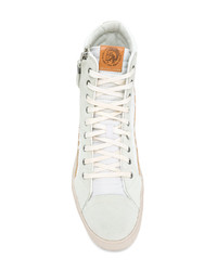 Baskets montantes en cuir blanches Diesel