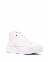 Baskets montantes en cuir blanches Karl Lagerfeld