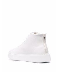 Baskets montantes en cuir blanches Karl Lagerfeld