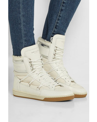 Baskets montantes en cuir blanches Saint Laurent