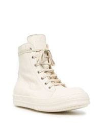 Baskets montantes en cuir blanches Rick Owens