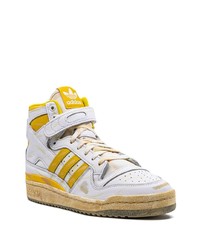 Baskets montantes en cuir blanches adidas