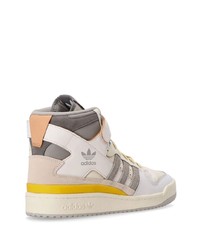 Baskets montantes en cuir blanches adidas