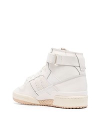 Baskets montantes en cuir blanches adidas