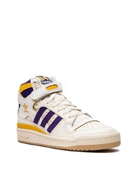 Baskets montantes en cuir blanches adidas