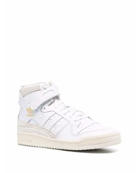 Baskets montantes en cuir blanches adidas