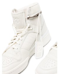 Baskets montantes en cuir blanches Y-3