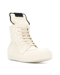 Baskets montantes en cuir blanches Rick Owens