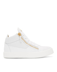 Baskets montantes en cuir blanches Giuseppe Zanotti