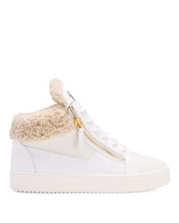 Baskets montantes en cuir blanches Giuseppe Zanotti