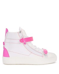 Baskets montantes en cuir blanches Giuseppe Zanotti