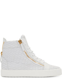 Baskets montantes en cuir blanches Giuseppe Zanotti