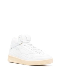 Baskets montantes en cuir blanches Jil Sander