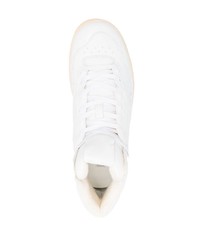 Baskets montantes en cuir blanches Jil Sander