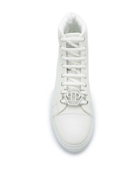 Baskets montantes en cuir blanches Philipp Plein