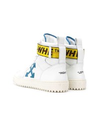 Baskets montantes en cuir blanches Off-White