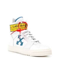 Baskets montantes en cuir blanches Off-White