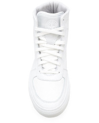 Baskets montantes en cuir blanches Stone Island