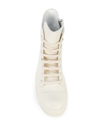 Baskets montantes en cuir blanches Rick Owens