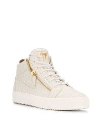 Baskets montantes en cuir blanches Giuseppe Zanotti