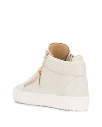 Baskets montantes en cuir blanches Giuseppe Zanotti