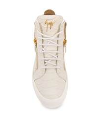 Baskets montantes en cuir blanches Giuseppe Zanotti