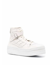 Baskets montantes en cuir blanches adidas