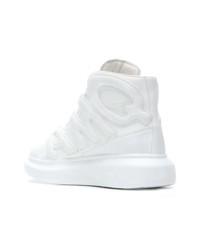 Baskets montantes en cuir blanches Alexander McQueen