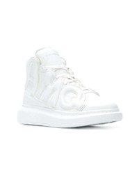 Baskets montantes en cuir blanches Alexander McQueen