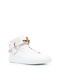 Baskets montantes en cuir blanches Buscemi