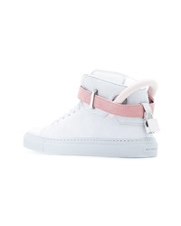 Baskets montantes en cuir blanches Buscemi