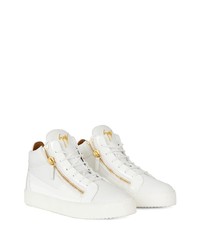 Baskets montantes en cuir blanches Giuseppe Zanotti