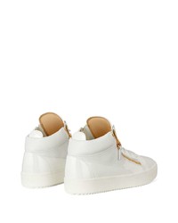 Baskets montantes en cuir blanches Giuseppe Zanotti