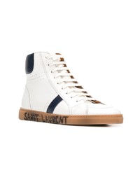 Baskets montantes en cuir blanches Saint Laurent