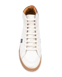 Baskets montantes en cuir blanches Saint Laurent