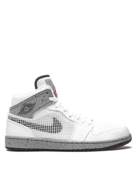 Baskets montantes en cuir blanches Jordan