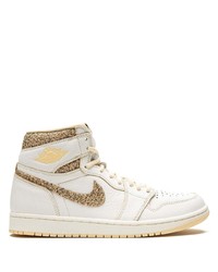 Baskets montantes en cuir blanches Jordan