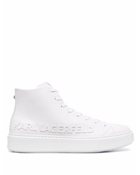 Baskets montantes en cuir blanches Karl Lagerfeld
