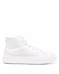 Baskets montantes en cuir blanches Karl Lagerfeld