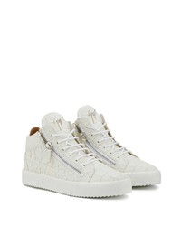 Baskets montantes en cuir blanches Giuseppe Zanotti