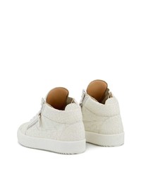 Baskets montantes en cuir blanches Giuseppe Zanotti