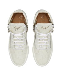 Baskets montantes en cuir blanches Giuseppe Zanotti