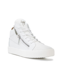 Baskets montantes en cuir blanches Giuseppe Zanotti Design