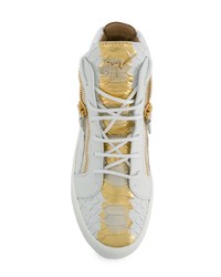 Baskets montantes en cuir blanches Giuseppe Zanotti Design