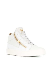 Baskets montantes en cuir blanches Giuseppe Zanotti