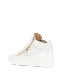 Baskets montantes en cuir blanches Giuseppe Zanotti