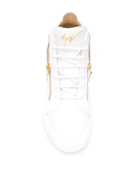 Baskets montantes en cuir blanches Giuseppe Zanotti